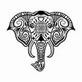 Tribal Print Elephant Coloring Page sketch template