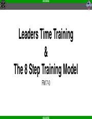 8 Step Training Model.pptx - UNCLASSIFIED Leaders Time Training & The 8 Step Training Model FM 7 ...