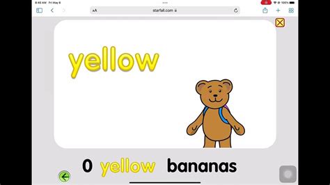 Color YELLOW-Learning Colors for Kids by Starfall - YouTube