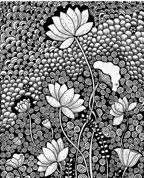 Pin on Zentangle artwork | Doodle art flowers, Zen doodle art, Line art drawings