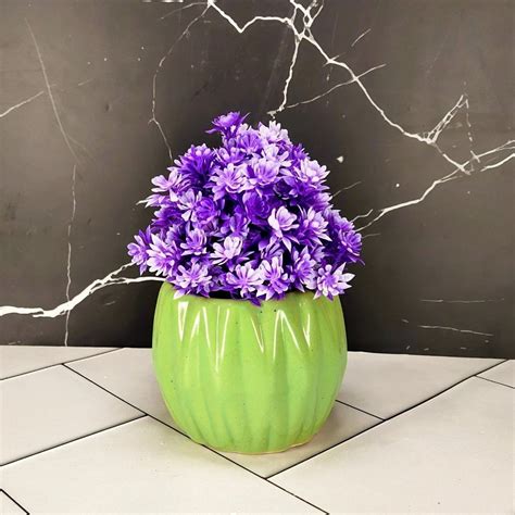 Pink,Green And White Glazing Diamond Indoor Ceramic Plants Pot 5006, For Interior Decor at Rs 40 ...