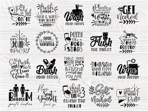 Bathroom SVG Bundle, Bathroom Signs, Svg Cut Files By TonisArtStudio | TheHungryJPEG