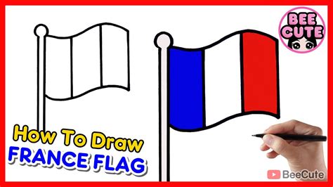 √ France Flag Drawing : Cartoon Vector Hand Drawing Of France Flag ...