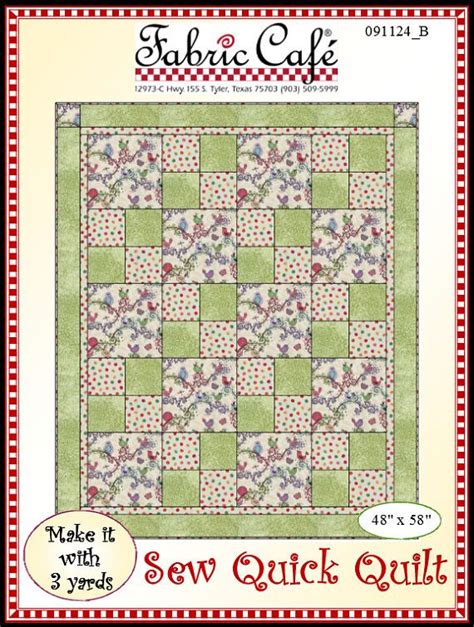 Sew Fast Free 3 Yard Quilt Pattern Three Yard Quilts Are So Easy To Make Because Most Quilters ...