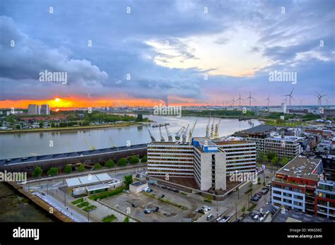 Aerial view of the Port of Antwerp in Antwerp, Belgium Stock Photo - Alamy