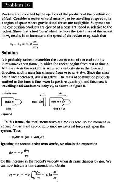 'Rocket equation'(Physics by example, Rees, pr. 16)