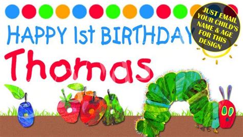 Hungry Caterpillar Happy Birthday Banner Birthday Banner | Etsy | Birthday banner, Personalized ...