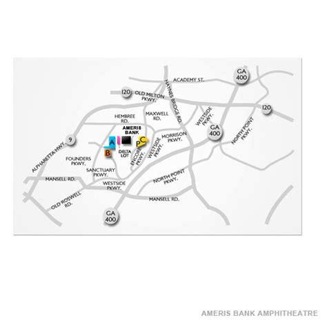 Ameris Bank Amphitheatre Parking Map