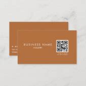 Terracotta Minimalist QR Code Business Card | Zazzle