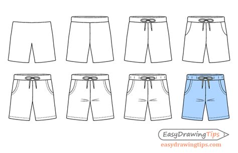 How to Draw Shorts (8 Easy Steps) - EasyLineDrawing