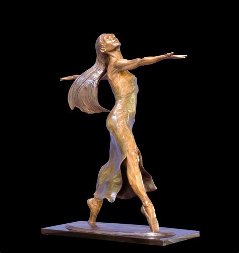 Etude a large female ballet bronze dancer by sculptor Andrew DeVries ...