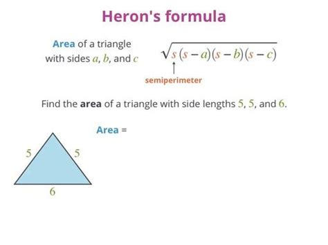 Heron's formula - Geometry - School Yourself