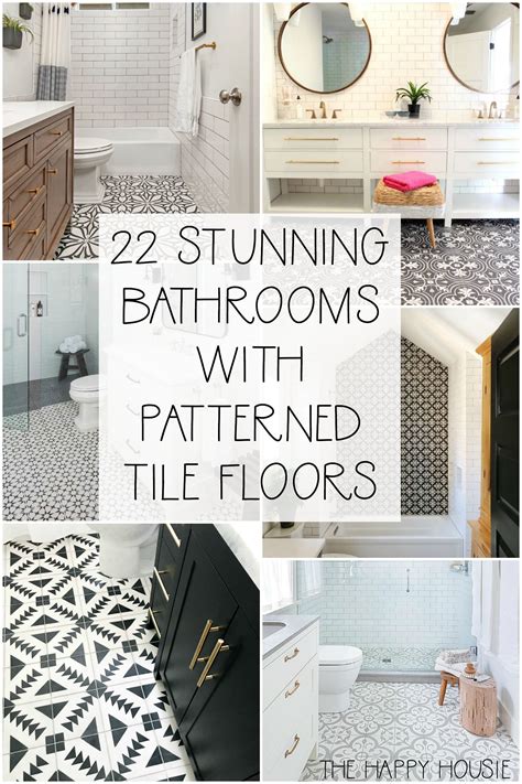 Cement Tile & Patterned Tile Floors in the Bathroom | The Happy Housie | Have you considered ...