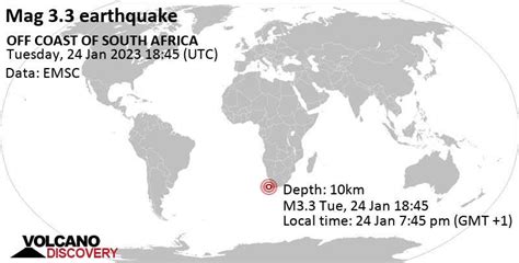 Quake Info: Light Mag. 3.3 Earthquake - South Atlantic Ocean, 152 km ...