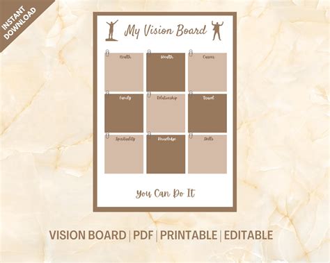 Vision Board Printable Law of Attraction Manifestation A4 - Etsy