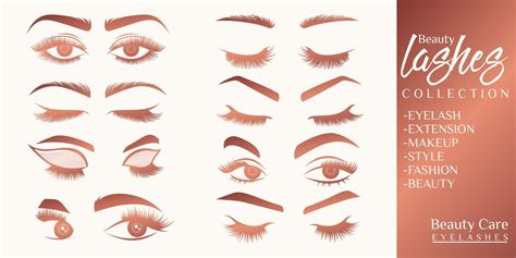 beauty eyelash icon set logo design 10570031 Vector Art at Vecteezy