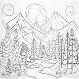 Premium Photo  Black And White coloring Picture Of A Forest wilderness sketch template