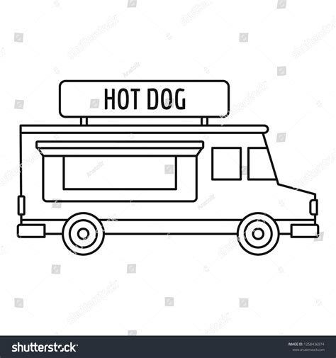 Hot Dog Truck Icon Outline Hot Stok İllüstrasyon 1258436974 | Shutterstock