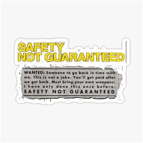 "Safety Not Guaranteed" Sticker for Sale by lettucefiends | Redbubble