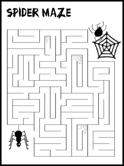 Free printable spider maze – Artofit