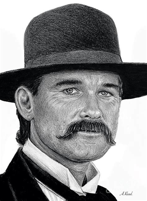 Kurt Russell as Wyatt Earp Drawing by Andrew Read - Pixels