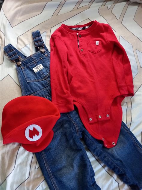 Super Mario Costume, Babies & Kids, Babies & Kids Fashion on Carousell