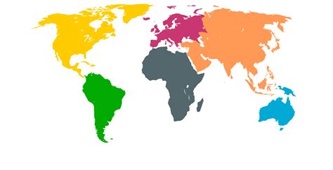 Multicolor Map Of Continents Vector Free Download - vrogue.co