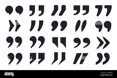 Quote icon. Quotations marks symbols, double comma punctuation text signs. Quote mark black ...