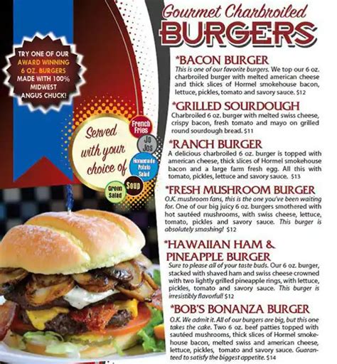 Bob's Burgers Menu, Menu for Bob's Burgers, Seatac, Seatac - Urbanspoon/Zomato