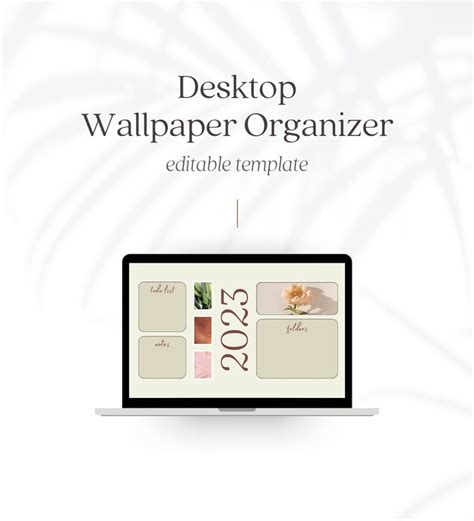 Editable Canva Desktop Wallpaper Organizer, Minimal Design Canva ...