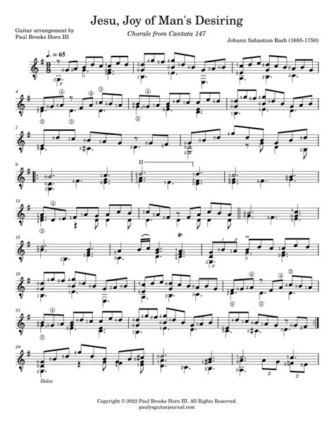 Jesu, Joy of Man's Desiring (arr. Paul Brooks Horn) by Johann Sebastian Bach Sheet Music for ...