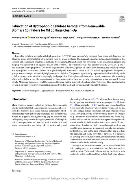 Fabrication of Hydrophobic Cellulose Aerogels from Renewable Biomass ...