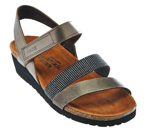 Naot Leather Cross-strap Sandals with Rivets - Krista - Page 1 — QVC.com