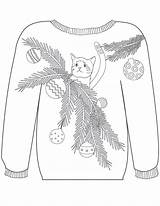 16 Ugly Christmas Sweater Colouring Pages  Mum In The Madhouse sketch template