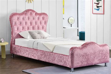 Pretty in Pink: The Color Domination | Single bed frame, Bed frame with storage, Crushed velvet bed