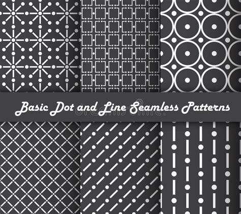 Basic Dot and Line Seamless Patterns Stock Vector - Illustration of stripe, line: 48580658