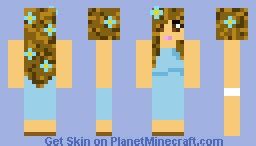 Blue Flower Girl Minecraft Skin