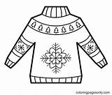 Snowflake Christmas Sweater Coloring Page  Free Printable Pages sketch template