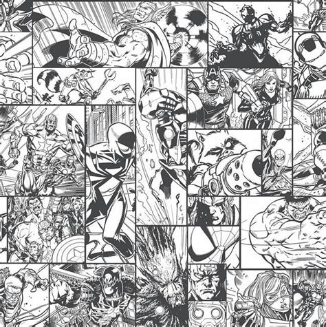 Avengers Comic Strip Black And White