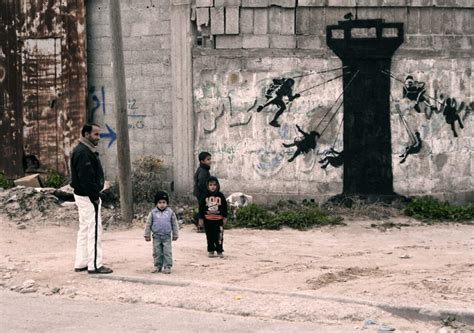 Banksy unveils a new series of pieces in Gaza, Palestine ...