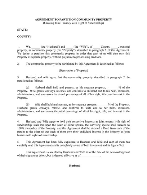 Creating Joint Tenancy with Right of Survivorship Form - Fill Out and ...