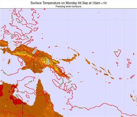 Papua New Guinea Surface Temperature on Tuesday 30 Mar at 10am PGT