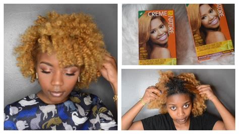 BLACK to BLONDE natural Hair | Creme Of Nature Hair Color - YouTube