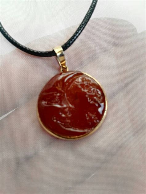 Amber Moon 925 Sterling Silver 18 K Yellow Gold Pendant | Etsy