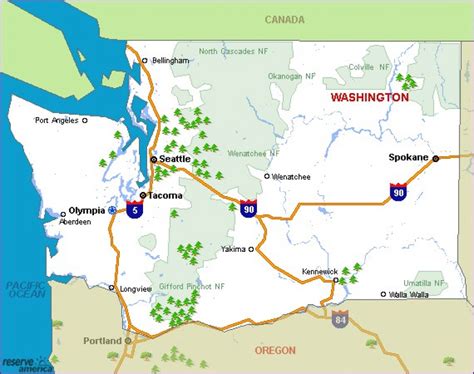 Washington State National Parks Map - Printable Map