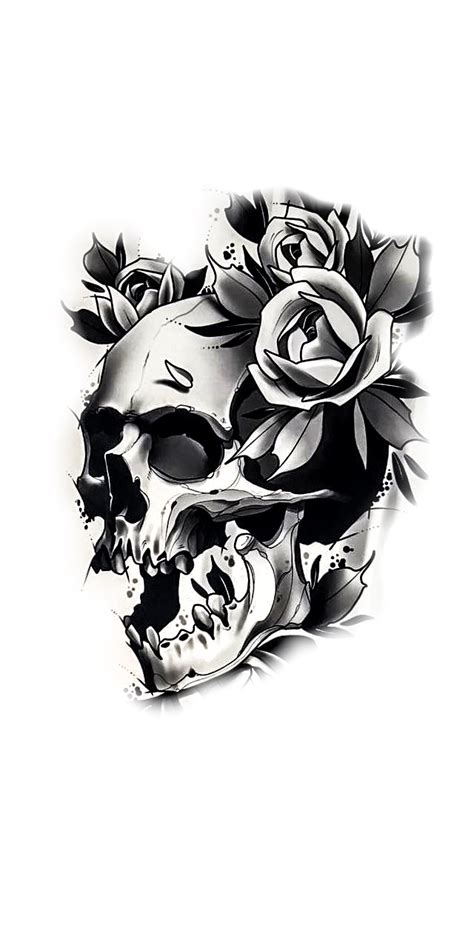 Skull/Rose | Skull tattoo design, Skull tattoo flowers, Skull rose tattoos