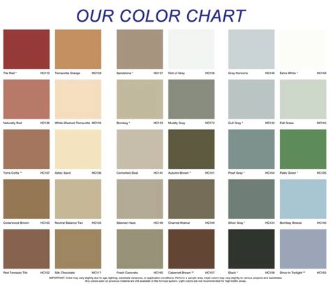 Available Colors - Austin Waterproofing | Balcony and Decks