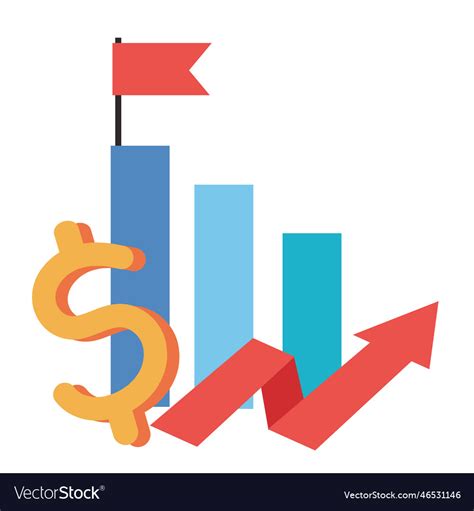 Financial chart growth success Royalty Free Vector Image