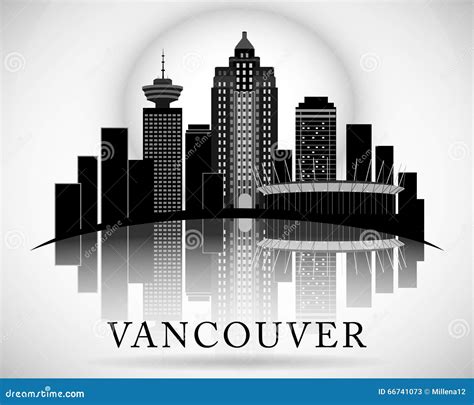 Modern Vancouver City Skyline Design. Canada Stock Vector - Image: 66741073