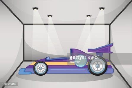 Violet Sports Car Inside The Garage Stock Clipart | Royalty-Free ...